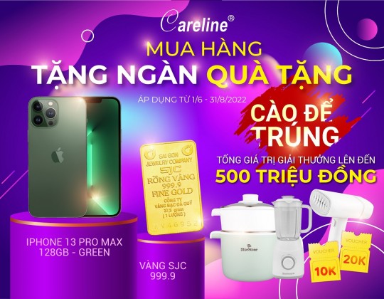 Hot chưa từng có: Cào trúng thưởng IPhone 13 Promax, 1 chỉ vàng SJC 9999… cùng Careline