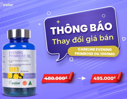 THÔNG BÁO: THAY ĐỔI GIÁ BÁN NIÊM YẾT SẢN PHẨM EVENING PRIMROSE OIL 1000MG