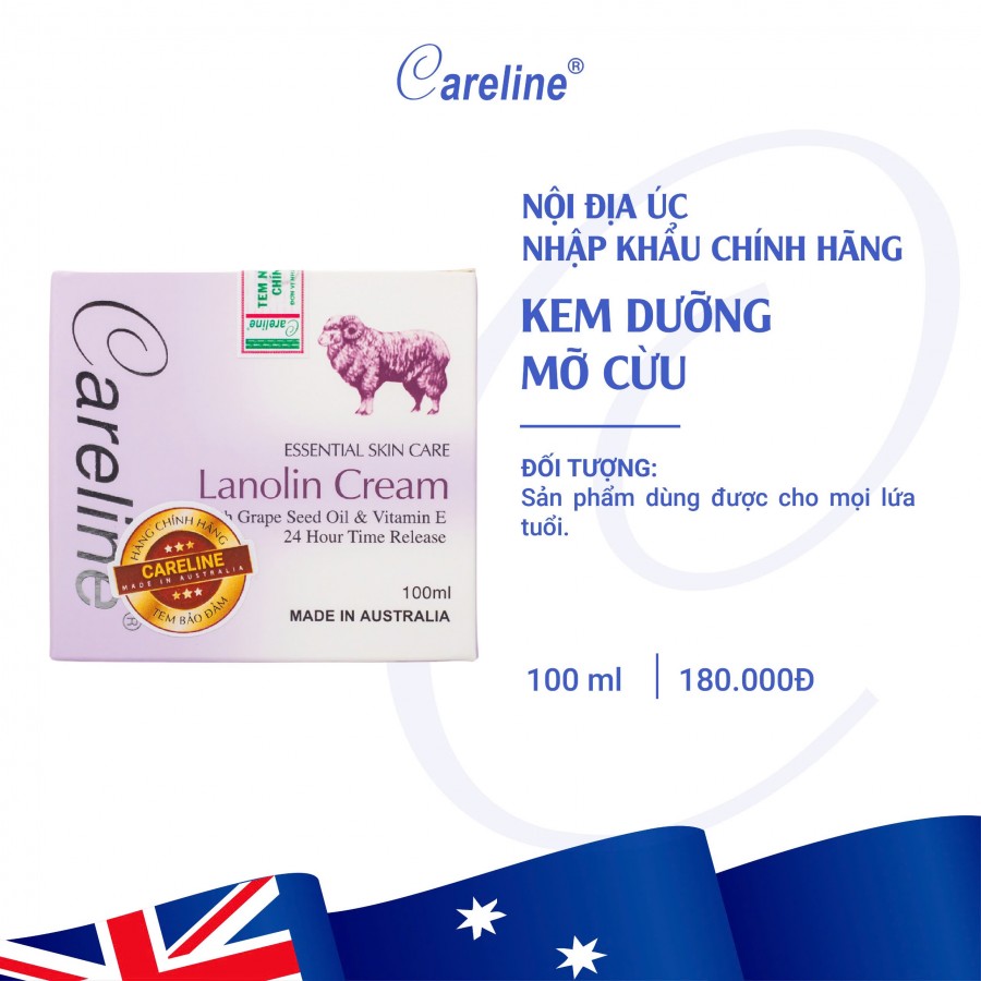 Careline Lanolin Cream - Kem dưỡng da mỡ cừu