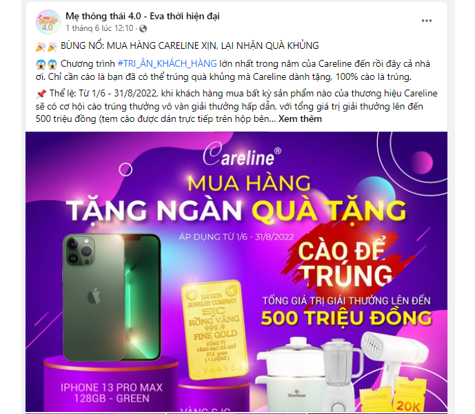 Chương trình thẻ cào trúng thưởng của Careline lan tỏa khắp mọi miền tổ quốc