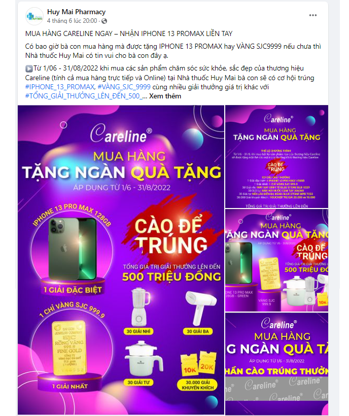 Chương trình thẻ cào trúng thưởng của Careline lan tỏa khắp mọi miền tổ quốc