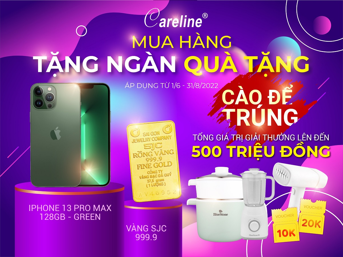 Hot chưa từng có: Cào trúng thưởng IPhone 13 Promax, 1 chỉ vàng SJC 9999… cùng Careline 