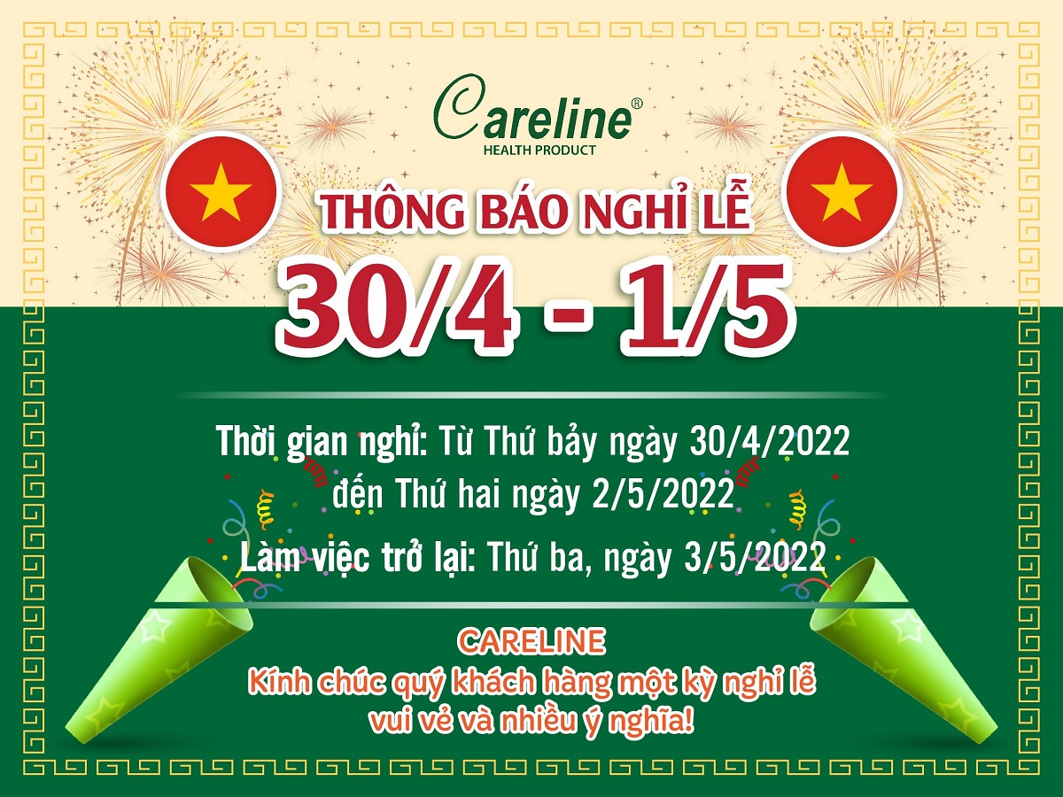  Thông báo lịch nghỉ lễ 30/4 – 01/5/2022 của Careline